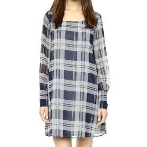 BB Dakota long sleeve plaid shift dress